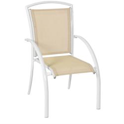 Stackable White Aluminium armchair