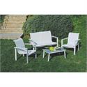 Καθιστικό σετ 4 τεμ. Αλουμίνιο λευκό