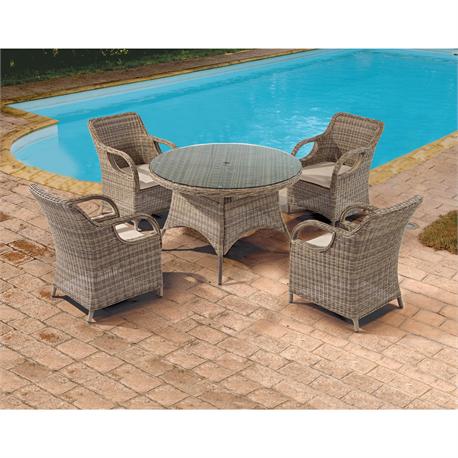 Τραπεζαρία/Καθιστικό σετ 5 τεμ. Rattan