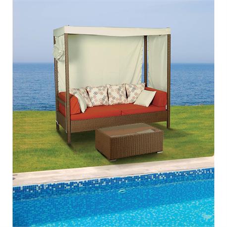 Coffee set 2 pcs Rattan with canopy