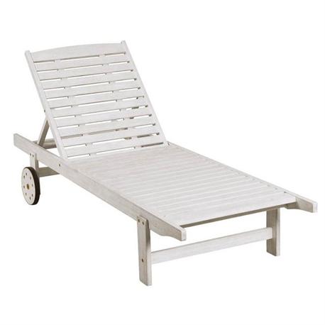 Reclining lounger White 197 cm