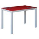 Table grey red glass 110Χ70 cm