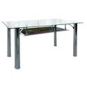 Table inox black glass  120Χ70 cm