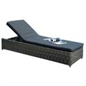 Sunbed Alu grey-brown half round wicker