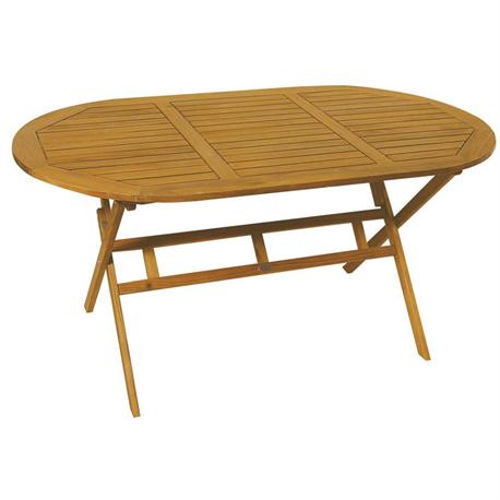 Oval folding table Acacia Wood 85x150 cm