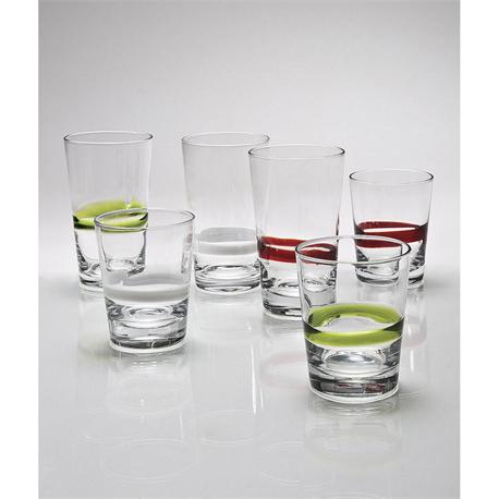 Water glass with white striped