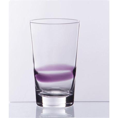 Water glass with purpple striped