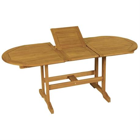 Extending oval table Acacia Wood 140+40x80 cm
