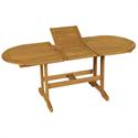 Extending oval table Acacia Wood 140+40x80 cm