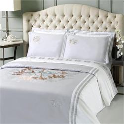 V19.69 Italia , Set bedsheets double 240Χ270+2 pillow cases- OXFORD-CORAL GREY