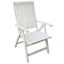 Folding armchair 5 positions high back White