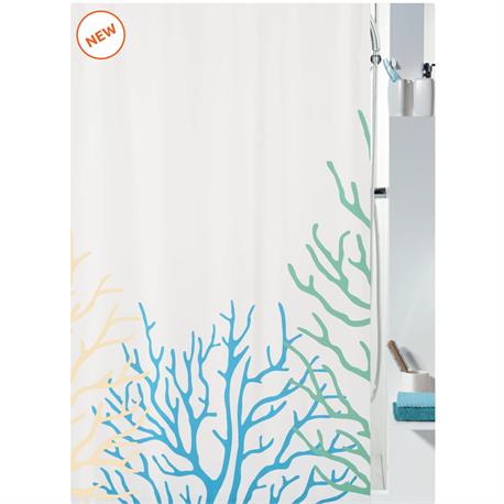 Fabric shower curtain coral 100% polyester 180X200 cm