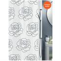 Fabric shower curtain rose 100% polyester 180X200 cm
