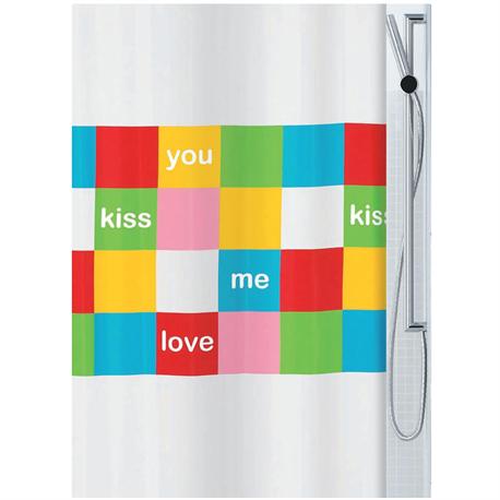 Υφασμάτινη κουρτίνα μπάνιου color block 100%...