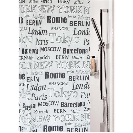 Υφασμάτινη κουρτίνα μπάνιου capitals 100%...