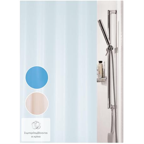 Fabric shower curtain royal blue 100% polyester...