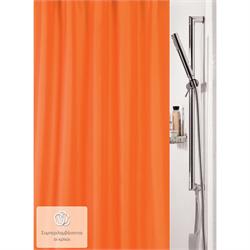 Υφασμάτινη κουρτίνα μπάνιου μονόχρωμη πορτοκαλί 100%...