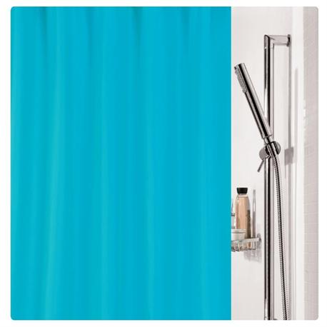 Fabric shower curtain turquoise 100% polyester 180X200 cm
