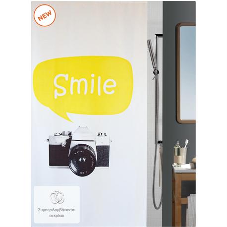 Fabric shower curtain camera  100% polyester...
