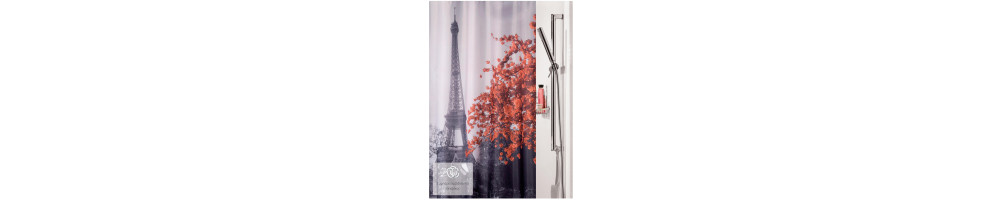 Fabric shower curtain Eiffel   100% polyester 180X200 cm