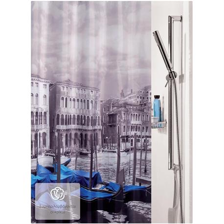 Fabric shower curtain Venice 100% polyester...