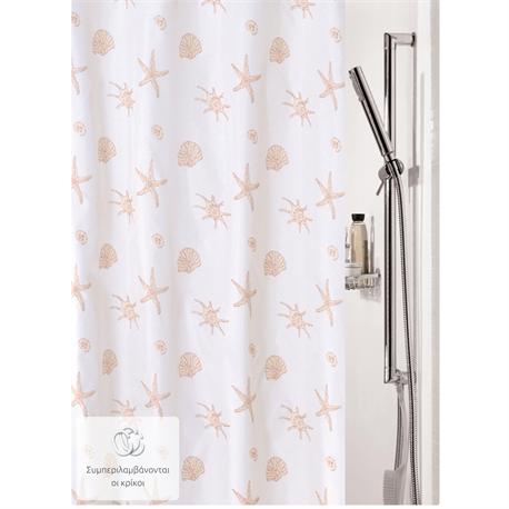 Fabric shower curtain stars 100% polyester 180X200 cm