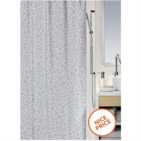 Fabric shower curtain pebbles 100% polyester...