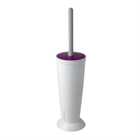 Toilet brush plastic white -purple