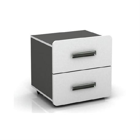 Κομοδίνο  άσπρο-γκρί  48Χ40Χ47