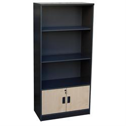 Βιβλιοθήκη γκρί-οξιά χωρίς πόρτες 