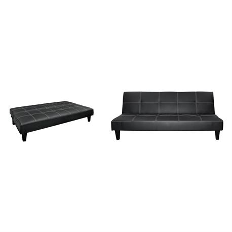 Καναπές -κρεβάτι μαύρο PU CLICK CLACK