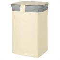 Medium laundry basket ecru 50lt polyester 34X34X52 cm