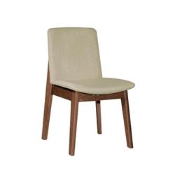 Chair oak walnut-fabric beige