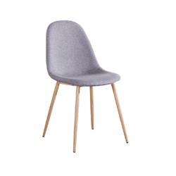 Chair steel paint natural-fabric grey