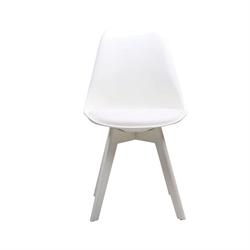 Καρέκλα λευκό pp(πλαστικό πόδι )κάθισμα pu 