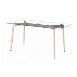 Τραπέζι steel βαφή σημύδας-γυαλί 120 cm