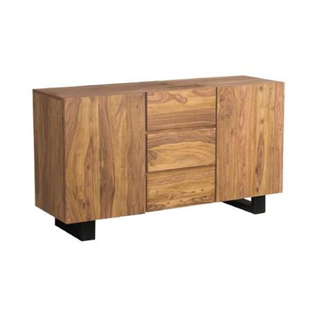 Μπουφές steel βαφή μαύρη-ακακία φυσικό 