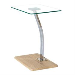 Lap Top table birch - clear glass