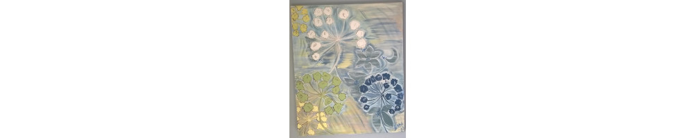 Blue Dandelions - Original painting 
