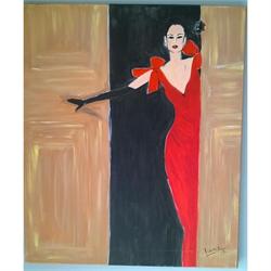 Lady in Red - Original painting 