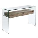 Console Table from Glass 12mm with wood shelf