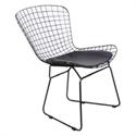 Καρέκλα Μεταλλική Mesh Μαύρη Μαξιλάρι Μαύρο PU
