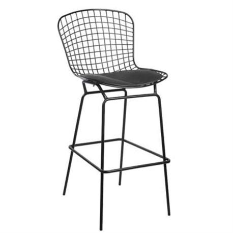BARSTOOL MESH BLACK, CUSHION BLACK PU