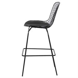 Σκαμπώ BAR Μεταλλικό Mesh Μαύρο Μαξιλάρι Μαύρο PU 2