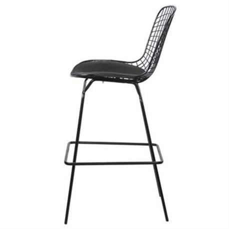 BARSTOOL MESH BLACK, CUSHION BLACK PU