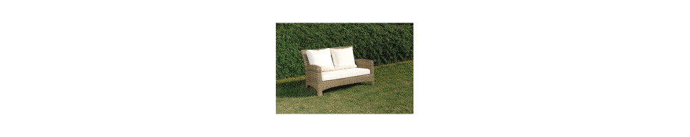 2s sofa Rattan / alu Beige