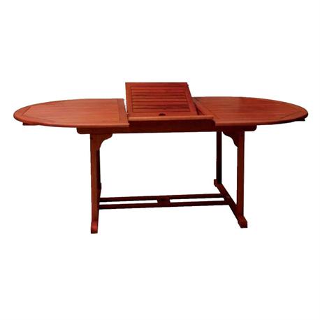 Τραπέζι 160(120+40) x80 Οβαλ Επεκτεινόμενο Keruing