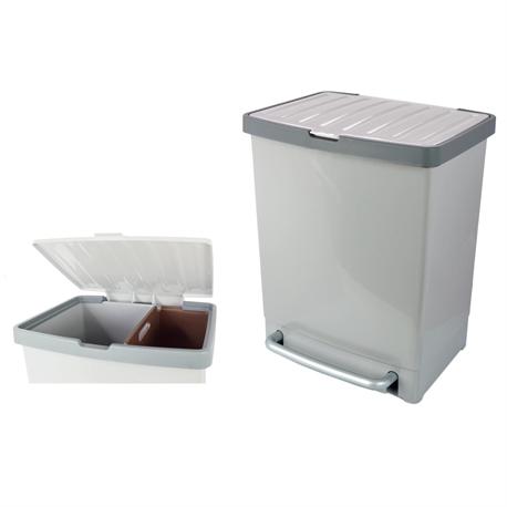 Recycle bin grey 17+8 lt