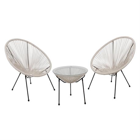 Armchair pl. rattan white