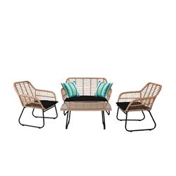 Σετ σαλόνι (4 τεμ) μαύρο - φυσικό 2